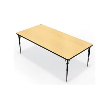 Activity Table - 36"X72" Rectangle - Fusion Maple Top Surface - Black Edgeband