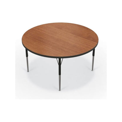 Activity Table - 48" Round - Amber Cherry Top Surface - Black Edgeband