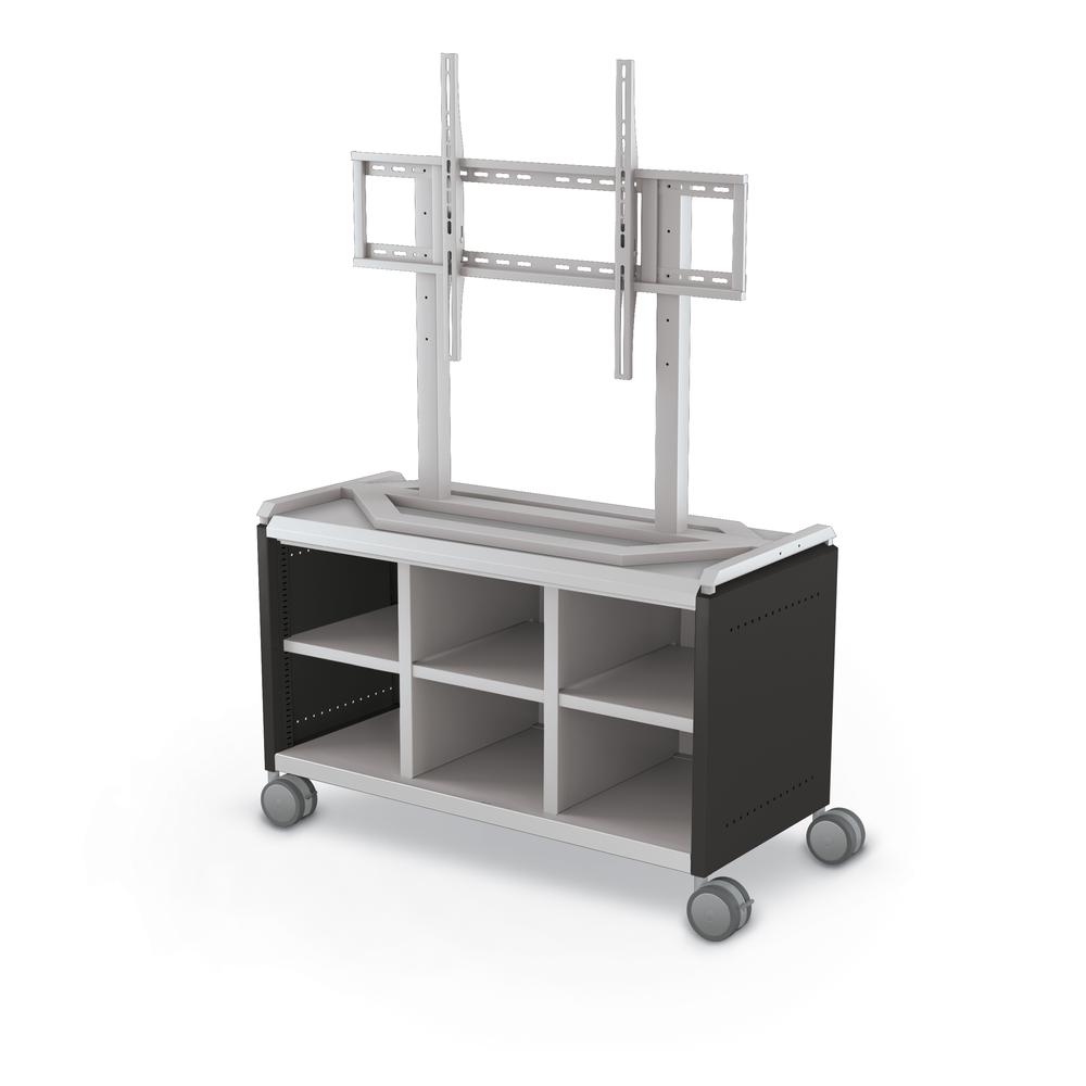 Compass Cabinet - Maxi H1 -Cubbies / Casters / TV Mount- Black