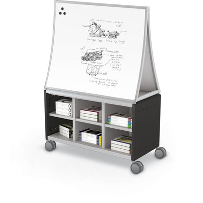 Compass Cabinet - Maxi H1 -Cubbies / Casters / Ogee Board - Black
