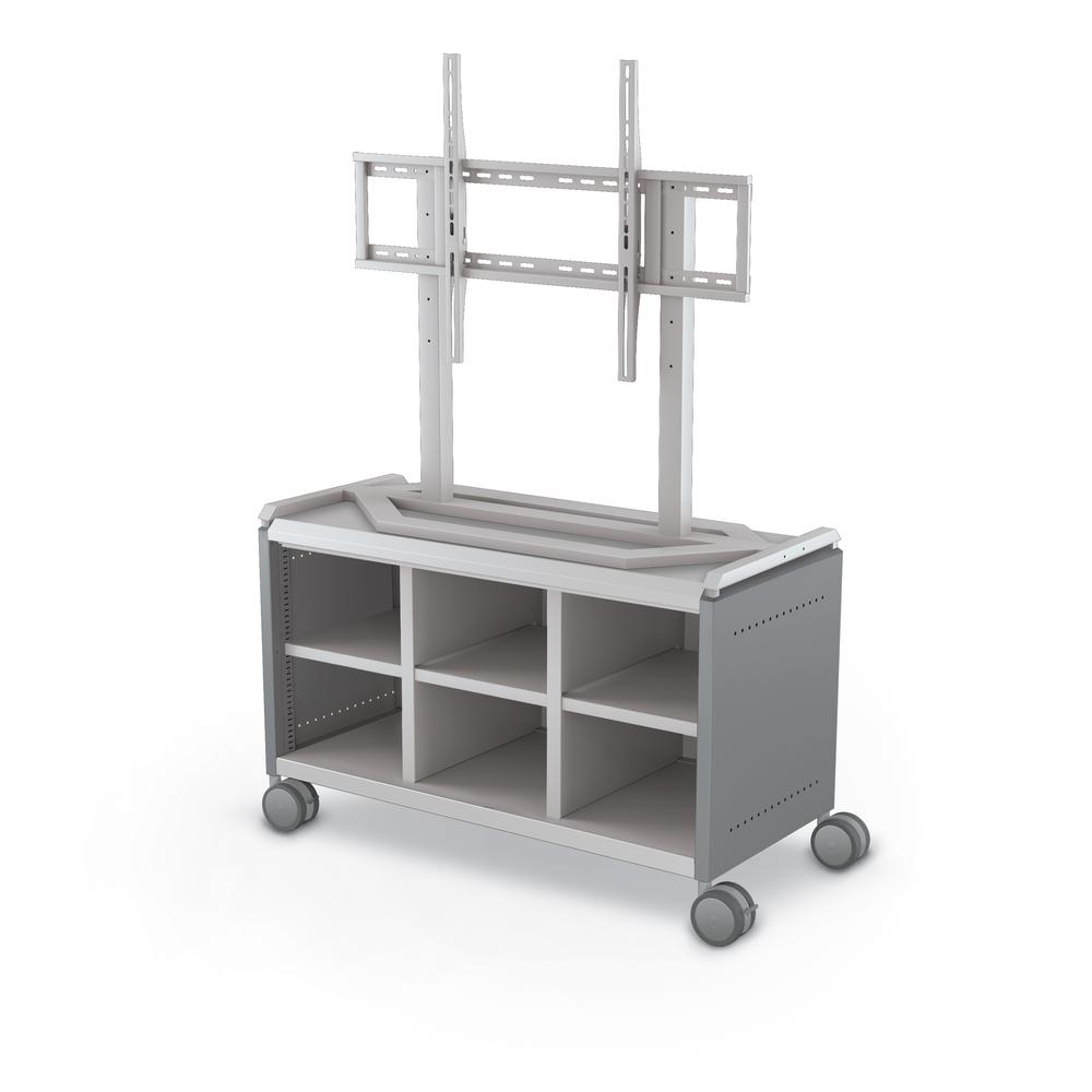 Compass Cabinet - Maxi H1 -Cubbies / Casters / TV Mount- Cool Grey