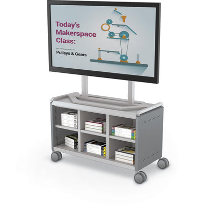 Compass Cabinet - Maxi H1 -Cubbies / Casters / TV Mount- Cool Grey