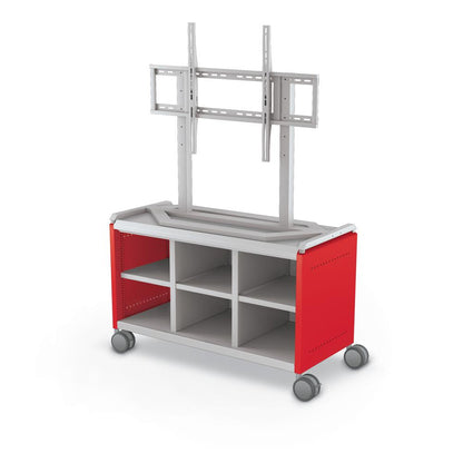 Compass Cabinet - Maxi H1 -Cubbies / Casters / TV Mount- Red