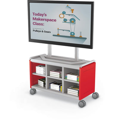 Compass Cabinet - Maxi H1 -Cubbies / Casters / TV Mount- Red