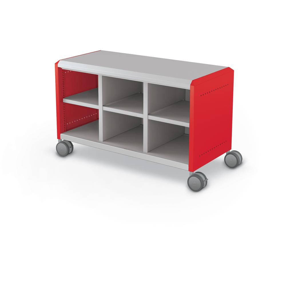 Compass Cabinet - Maxi H1 -Cubbies / Casters - Red