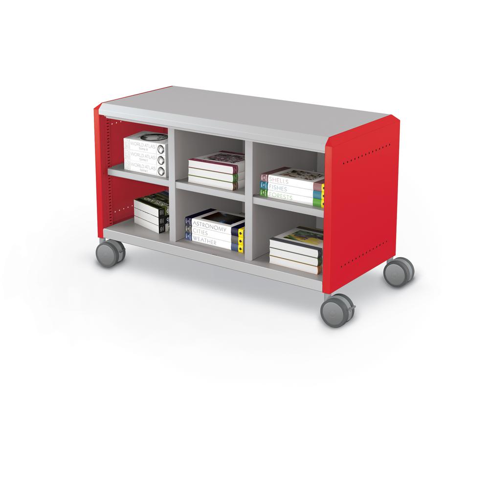 Compass Cabinet - Maxi H1 -Cubbies / Casters - Red