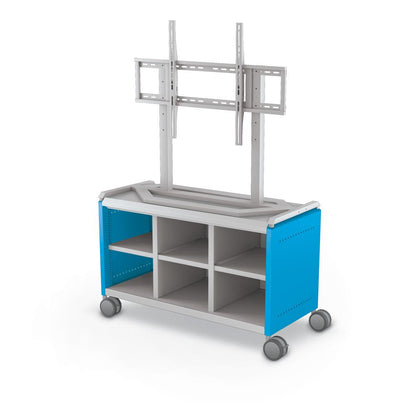 Compass Cabinet - Maxi H1 -Cubbies / Casters / TV Mount- Blue