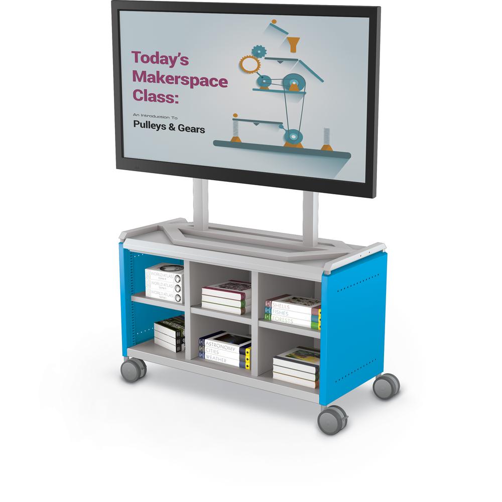Compass Cabinet - Maxi H1 -Cubbies / Casters / TV Mount- Blue