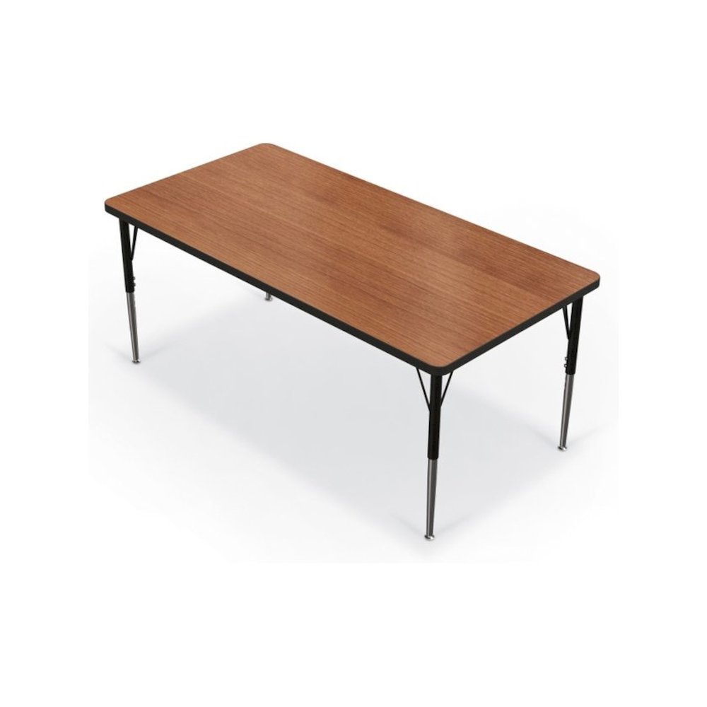 Activity Table - 30"X60" Rectangle - Amber Cherry Top Surface - Black Edgeband