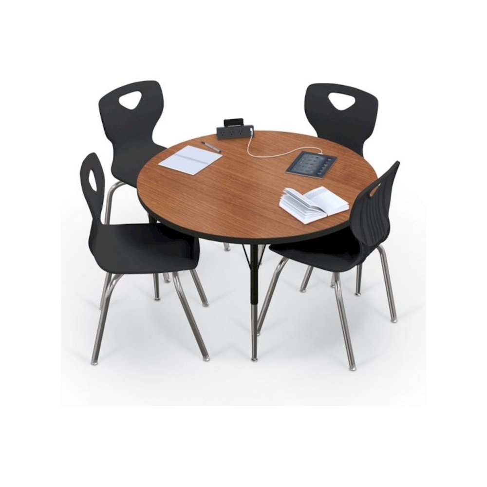 Activity Table - 42" Round - Fusion Maple Top Surface - Black Edgeband
