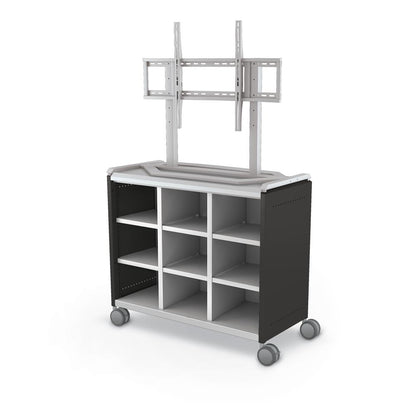 Compass Cabinet - Maxi H2 -Cubbies / Casters / TV Mount- Black
