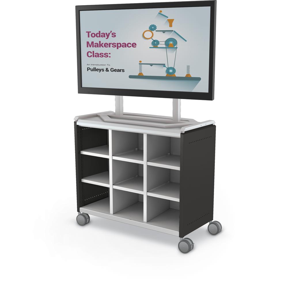 Compass Cabinet - Maxi H2 -Cubbies / Casters / TV Mount- Black