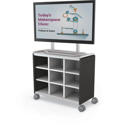 Compass Cabinet - Maxi H2 -Cubbies / Casters / TV Mount- Black