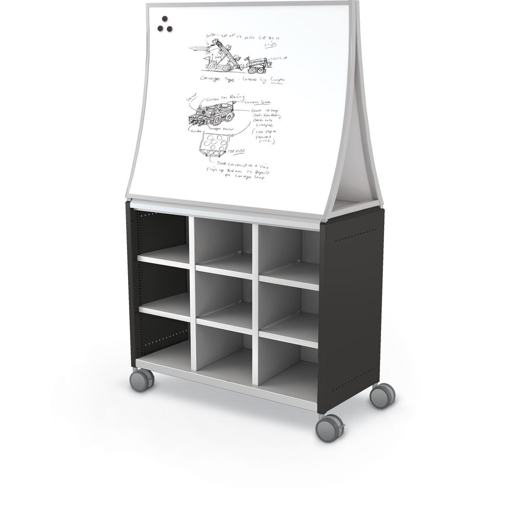 Compass Cabinet - Maxi H2 -Cubbies / Casters / Ogee Board - Black