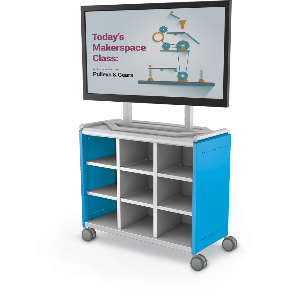 Compass Cabinet - Maxi H2 -Cubbies / Casters / TV Mount- Blue