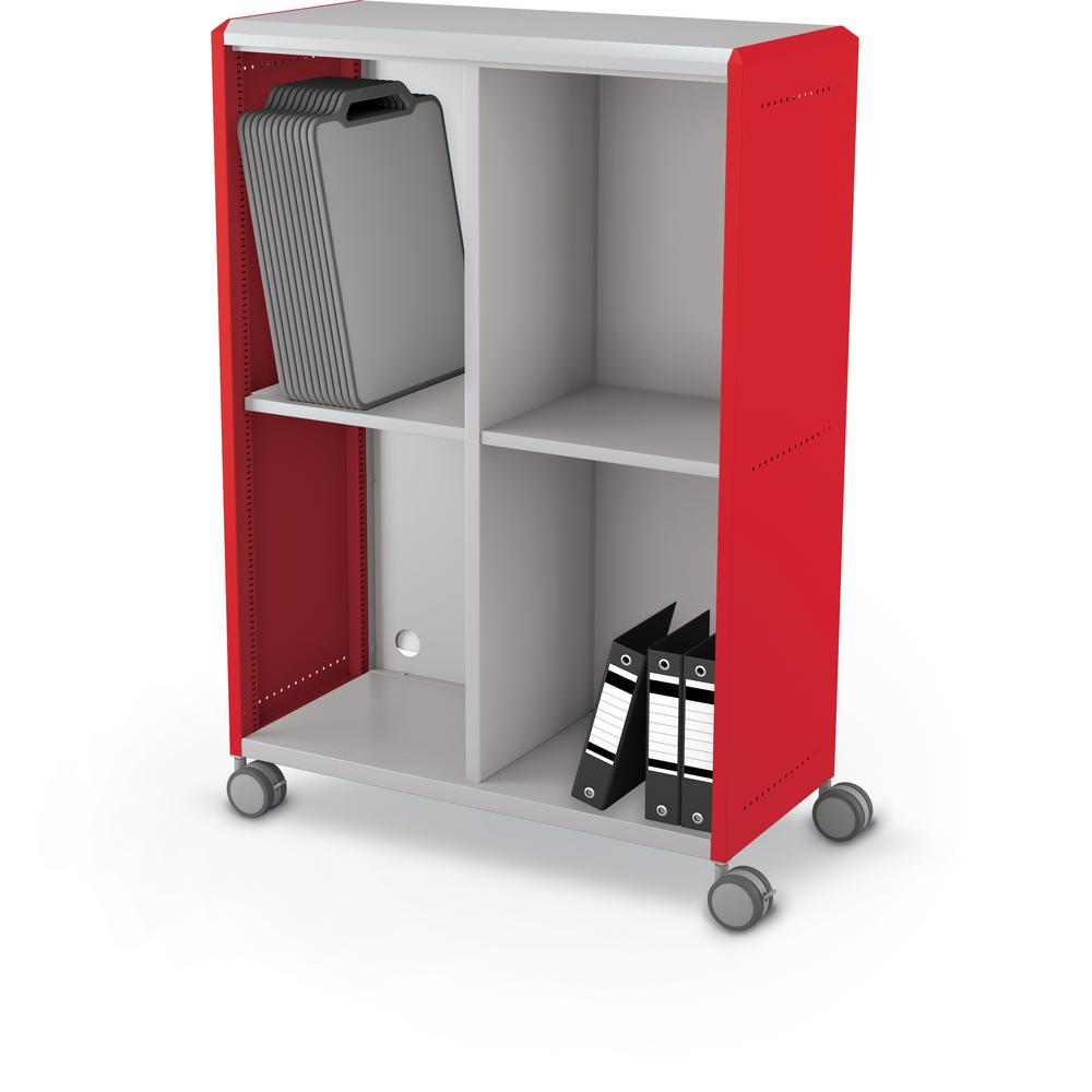 Compass Cabinet - Grande -Cubbies / Casters- Red