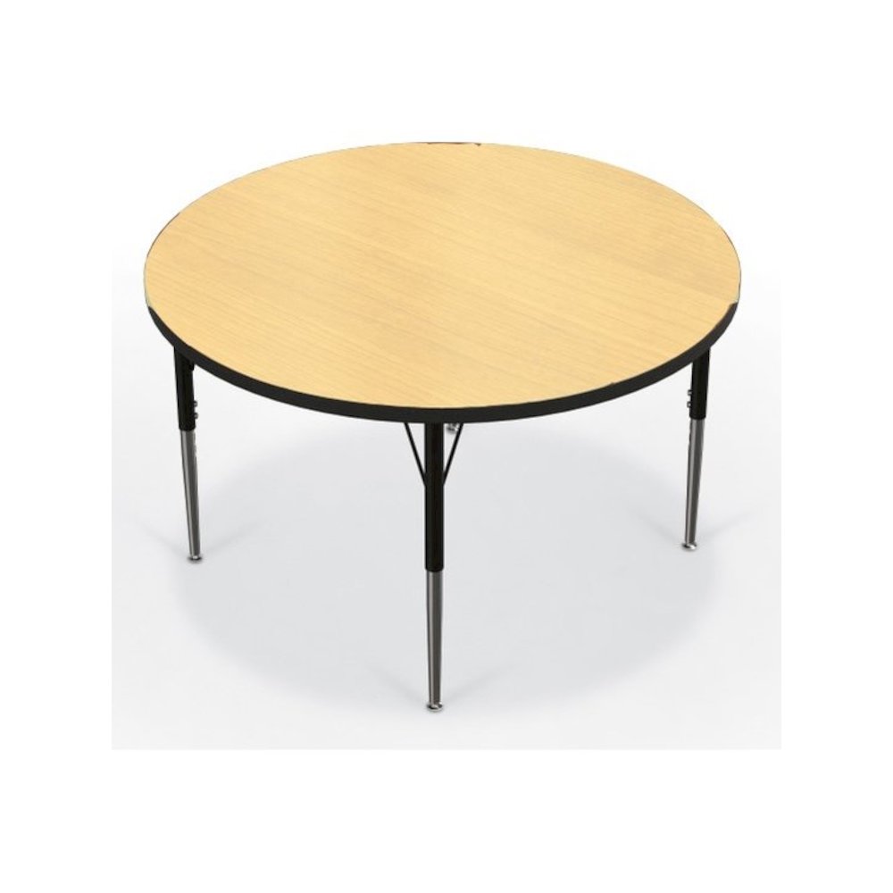 Activity Table - 42" Round - Fusion Maple Top Surface - Black Edgeband