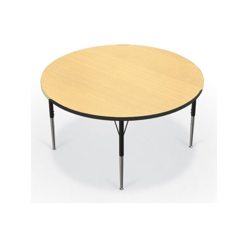 Activity Table - 48" Round - Fusion Maple Top Surface - Black Edgeband