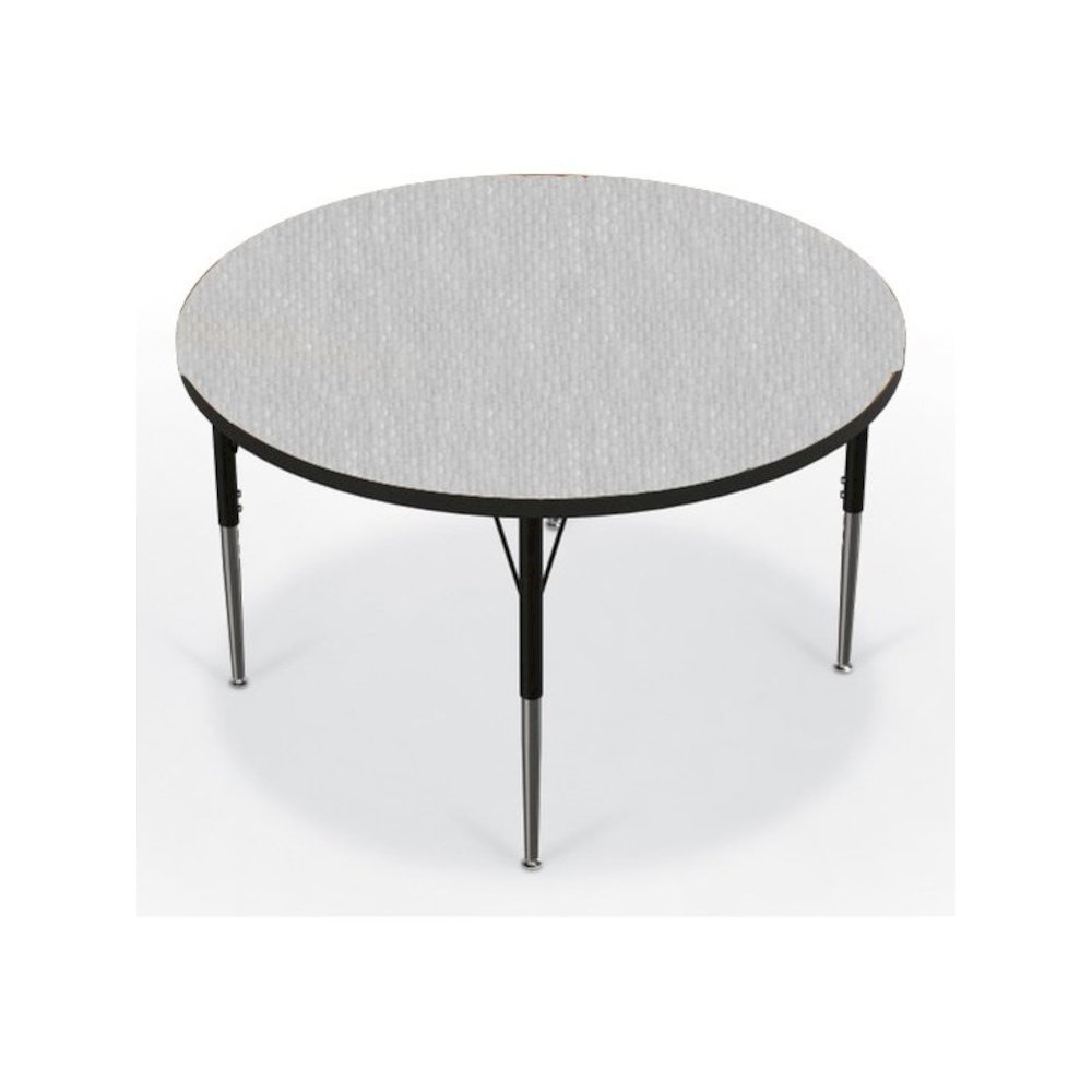 Activity Table - 42" Round - Gray Nebula Top Surface - Black Edgeband