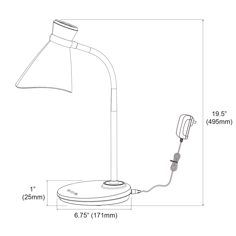 6W Desk Lamp, Black Finish