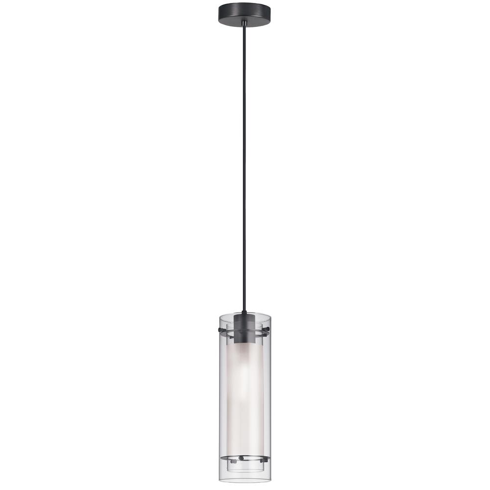 1LT Incandescent Pendant,  MB with CLR/FR Glass