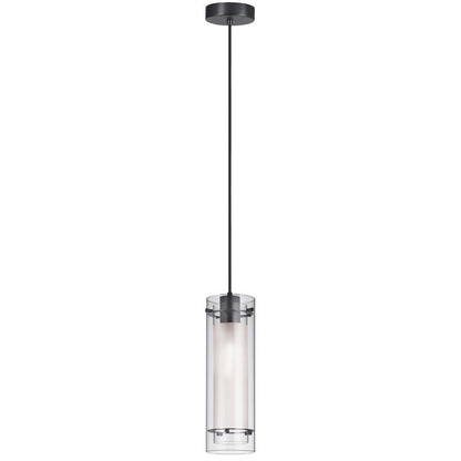 1LT Incandescent Pendant,  MB with CLR/FR Glass