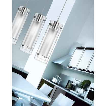 Single Pendant Clear Frosted Glass