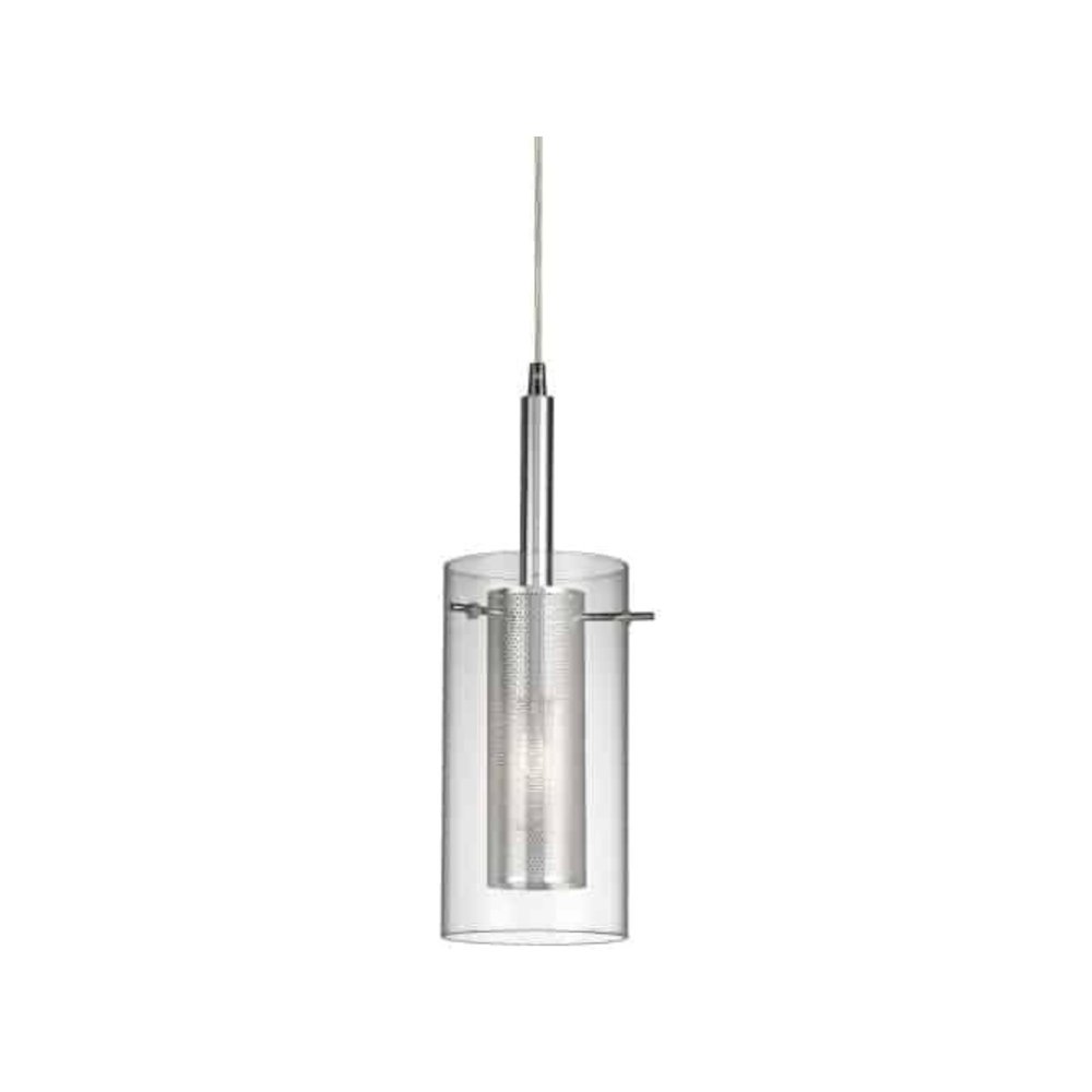 1LT Metal and Glass Pendant