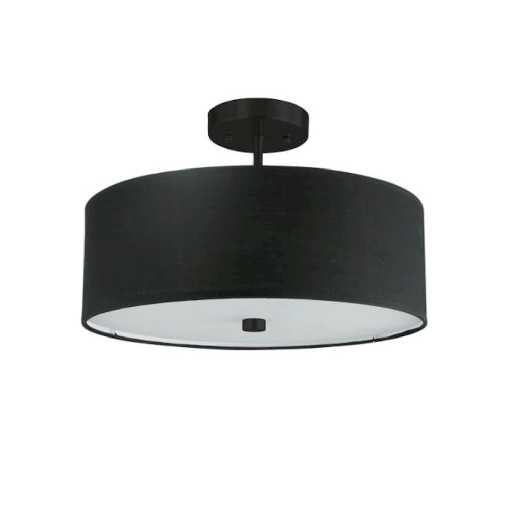 3LT Semi-Flush MB, Black Shade