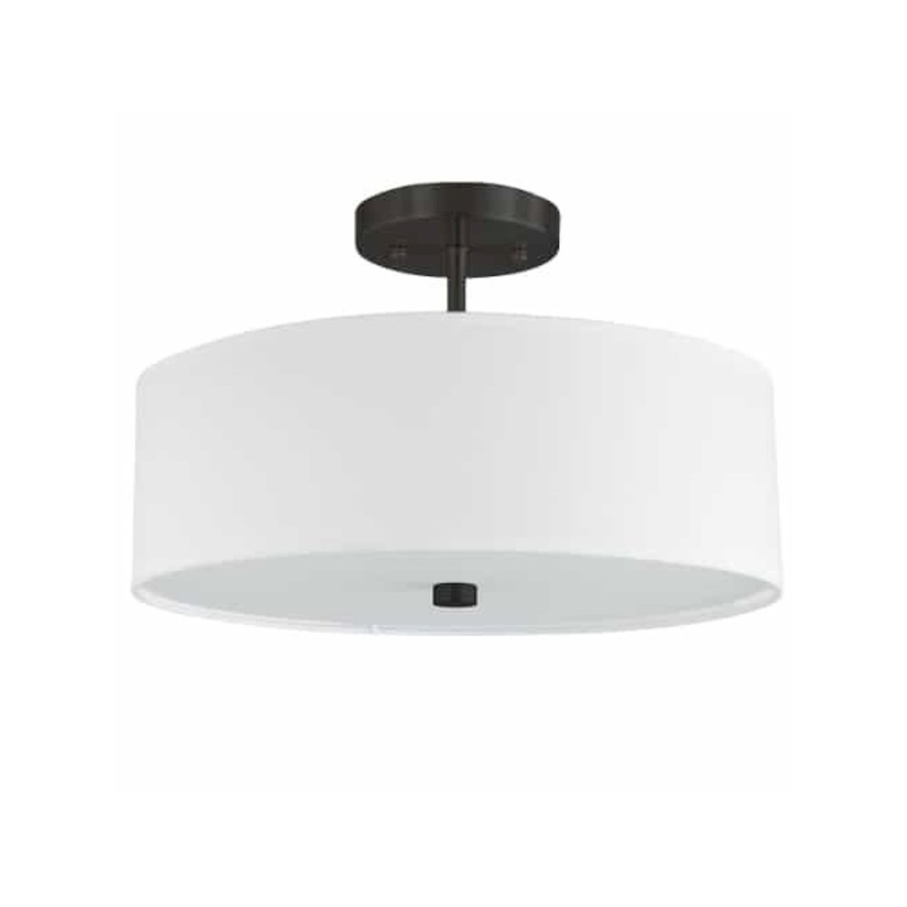 3LT Semi-Flush MB, White Shade
