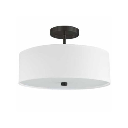3LT Semi-Flush MB, White Shade