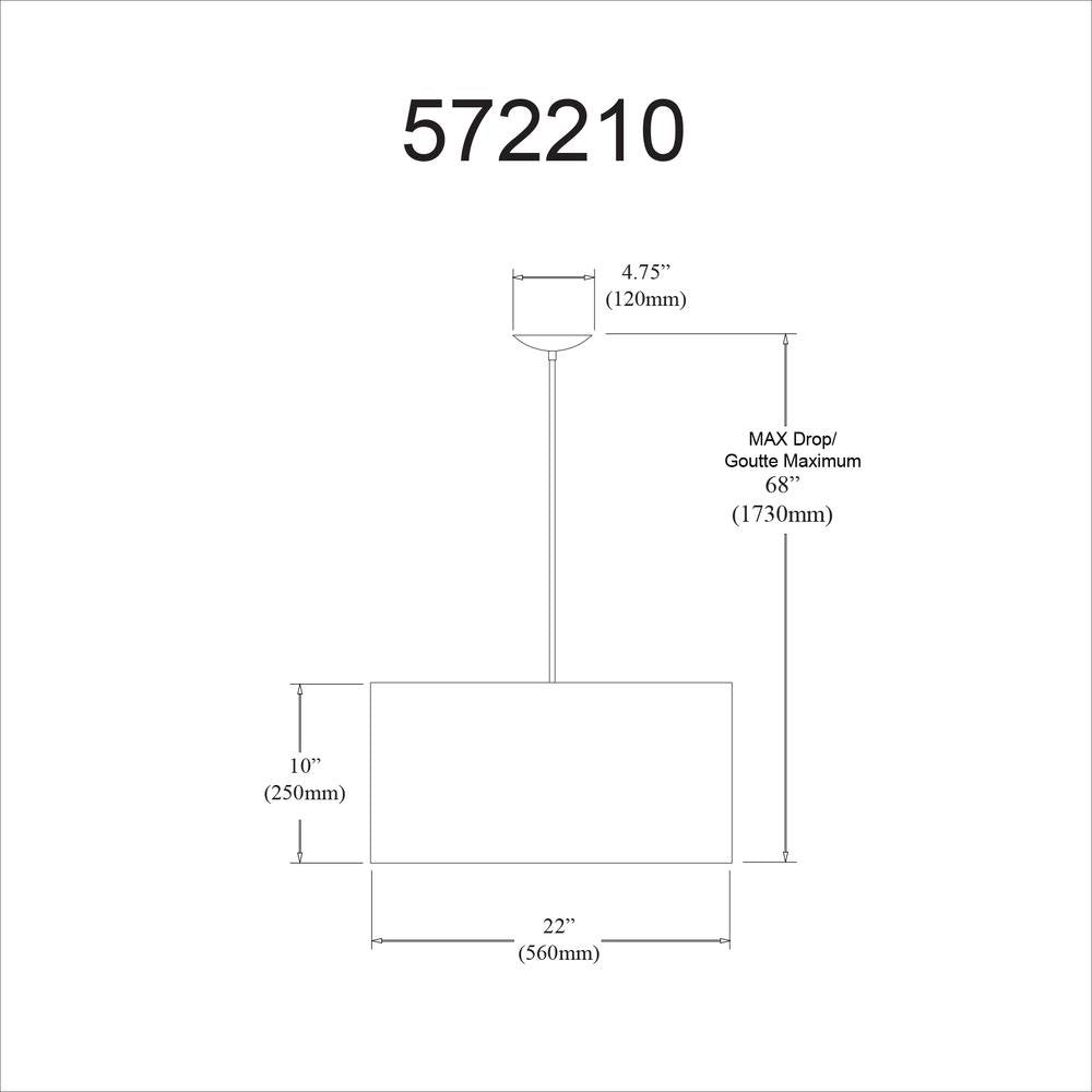 3LT Pendant Satin Chrome finish