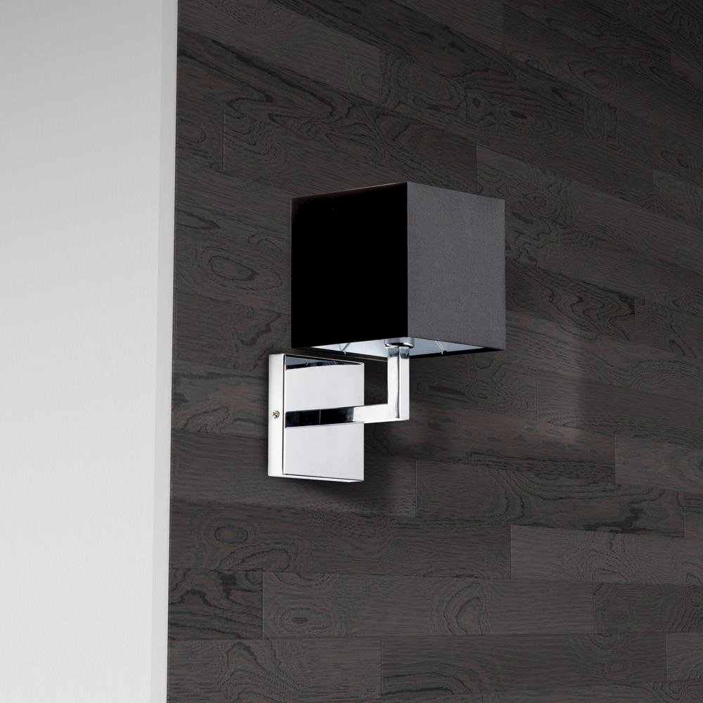 1LT Incandescent Wall Sconce, PC,Black Shade
