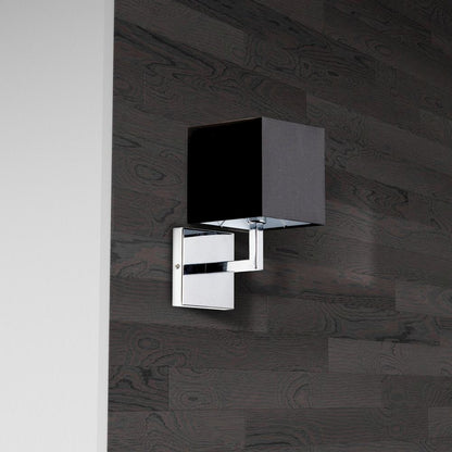 1LT Incandescent Wall Sconce, PC,Black Shade