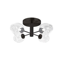 4LT Semi Flush, MB, Clear Glass