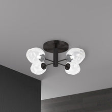 4LT Semi Flush, MB, Clear Glass