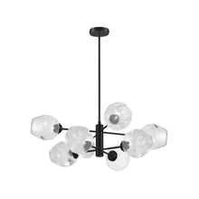 8LT Chandelier, MB, Clear Glass