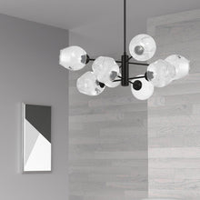 8LT Chandelier, MB, Clear Glass