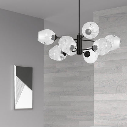 8LT Chandelier, MB, Clear Glass