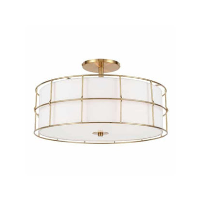 3LT Semi-Flush Mount, AGB,WH shade