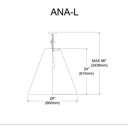 1LT Anaya Large Pendant,  AGB, BK/GLD Shade