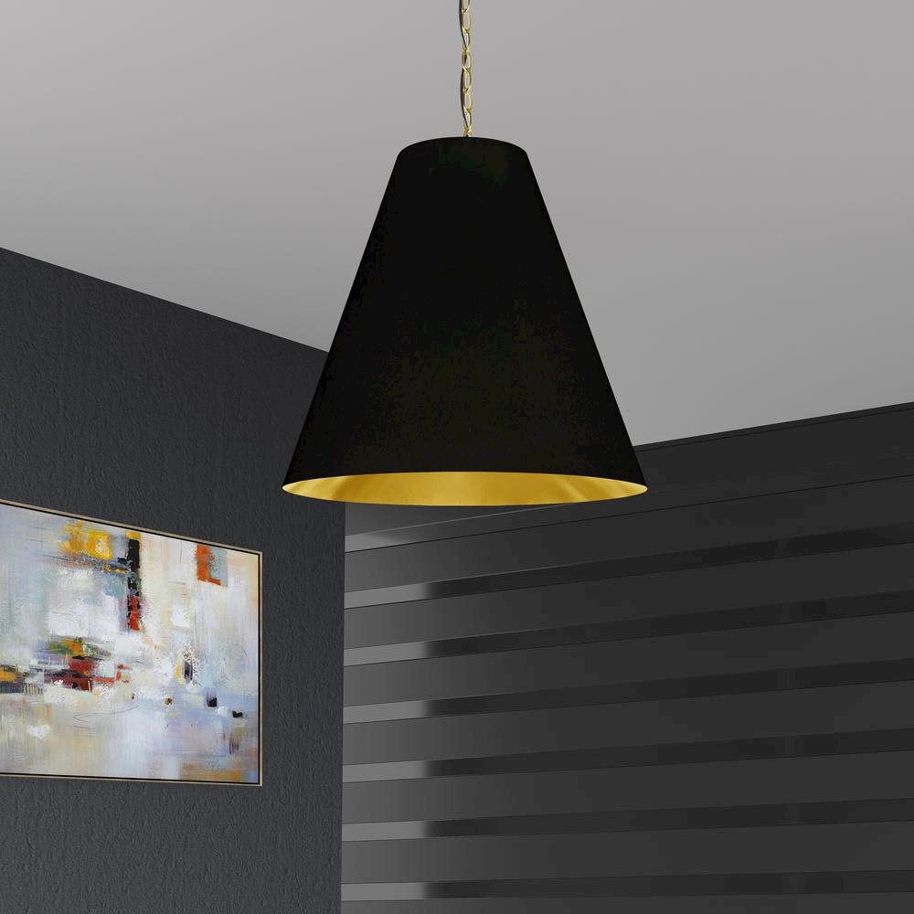 1LT Anaya Large Pendant,  AGB, BK/GLD Shade