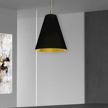 1LT Anaya Medium Pendant,  AGB, BK/GLD Shade