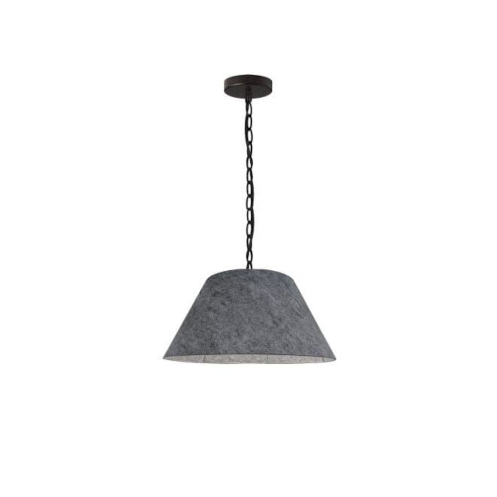 1LT Brynn Small Pendant, GRY Felt Shade, Black