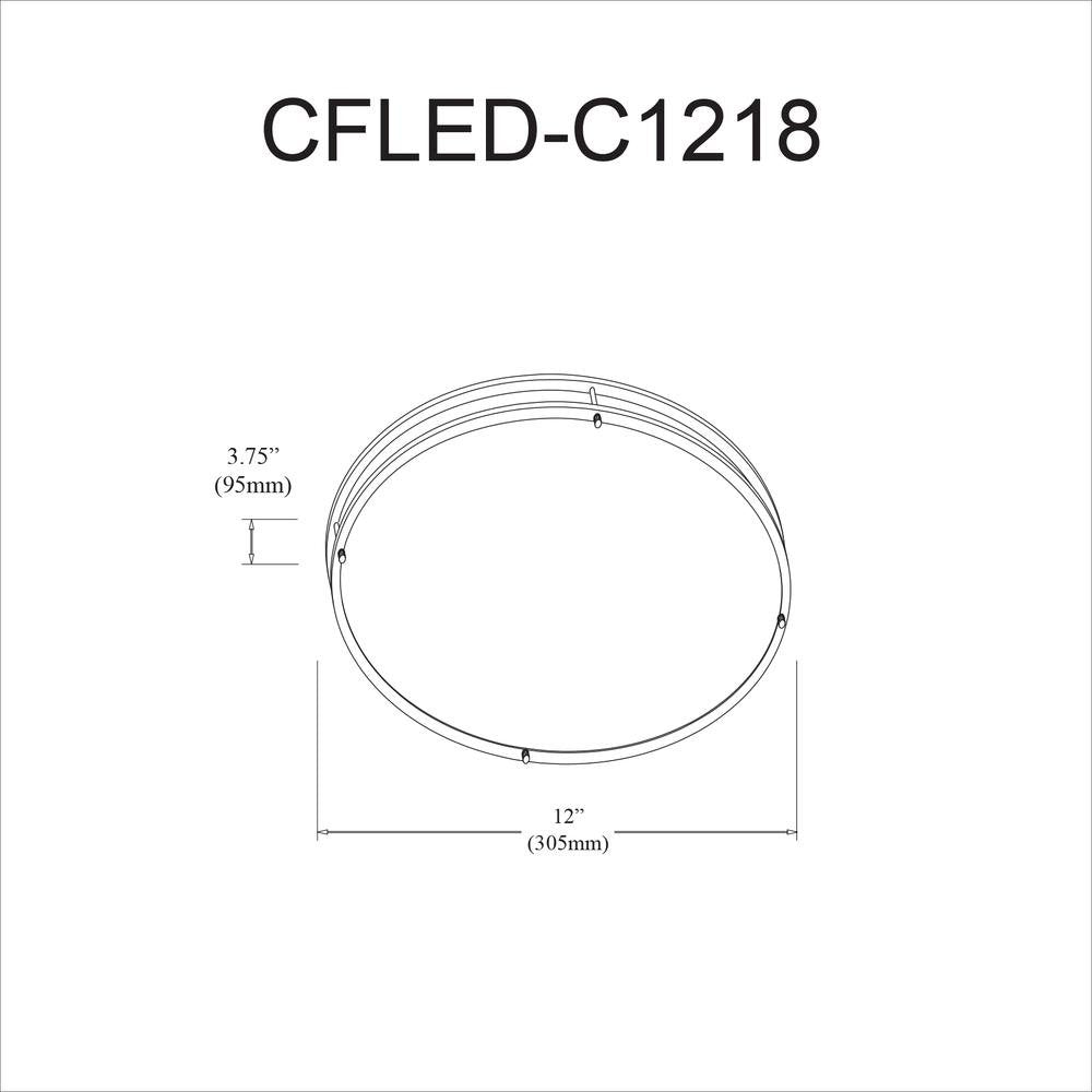 Ceiling Flush 18W 310mm (12"),Bronze