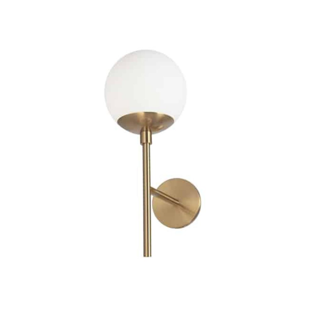 1LT Wall Sconce,  AGB, WH Opal Glass