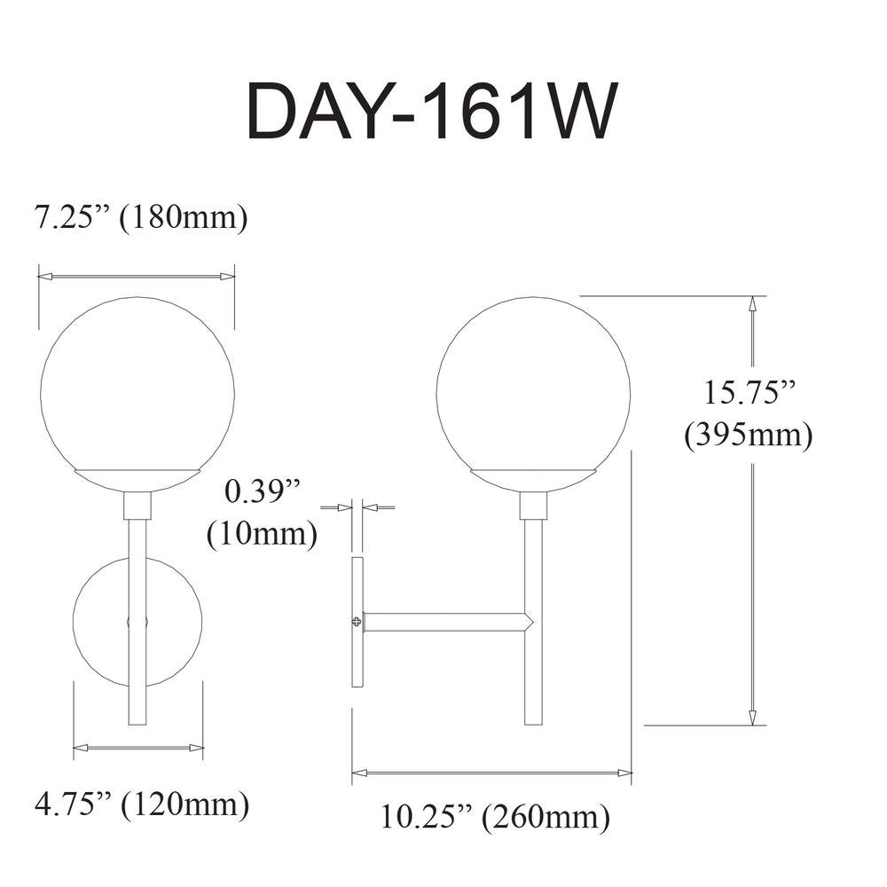 1LT Wall Sconce,  MB, WH Opal Glass