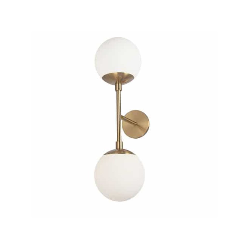 2LT Wall Sconce,  AGB, WH Opal Glass
