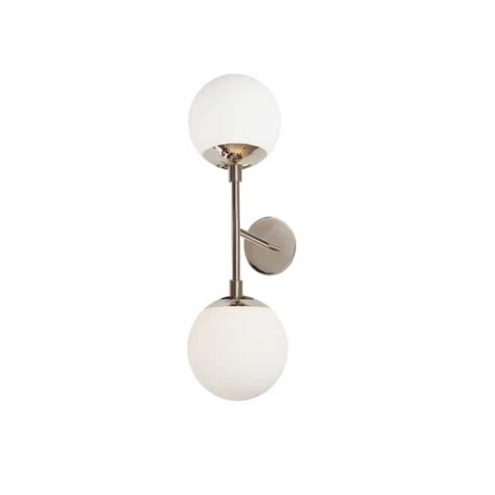 2LT Wall Sconce,  PC, WH Opal Glass