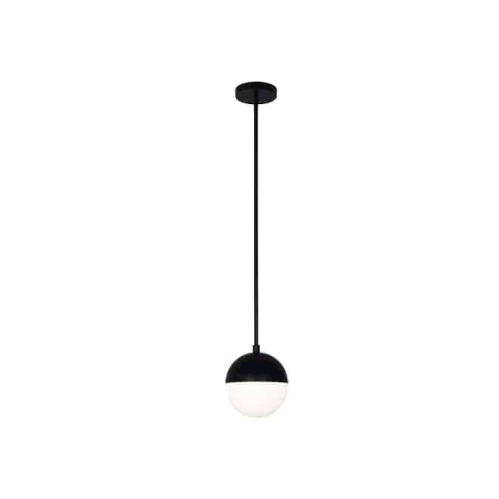 1LT Halogen Pendant, MB, WH Opal Glass